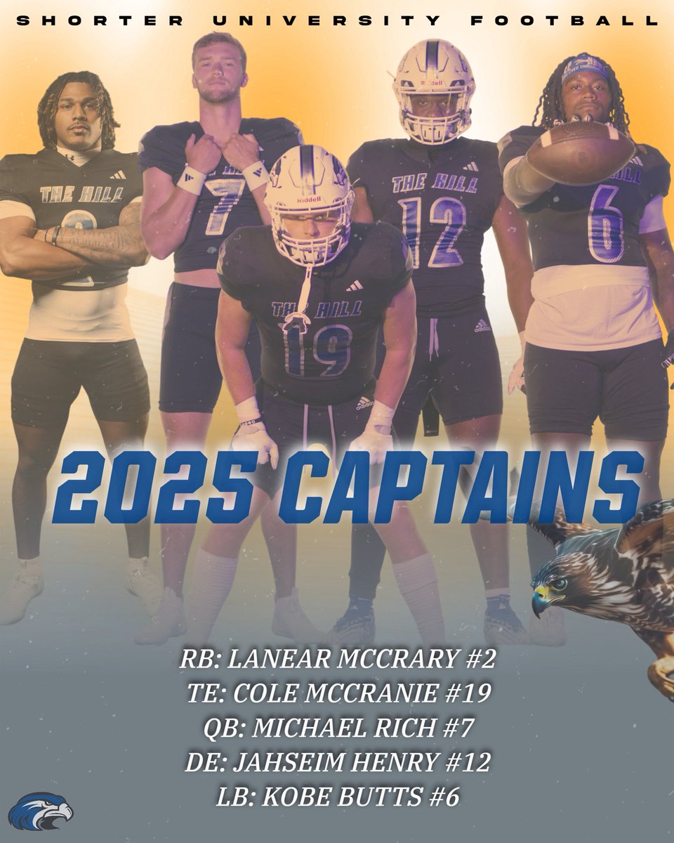 Zach Morrison (@coachmorrison58) on Twitter photo Now presenting the 2025 Shorter Football TEAM CAPTAINS!
Continuing the build “Brick by Brick”
<a href="/ConfCarolinas/">Conference Carolinas</a> <a href="/Shorter_FB/">Shorter Hawks Football</a> <a href="/shorteruniv/">Shorter University</a> <a href="/SUHawkVision/">HawkVision</a> Now presenting the 2025 Shorter Football TEAM CAPTAINS!
Continuing the build “Brick by Brick”
<a href="/ConfCarolinas/">Conference Carolinas</a> <a href="/Shorter_FB/">Shorter Hawks Football</a> <a href="/shorteruniv/">Shorter University</a> <a href="/SUHawkVision/">HawkVision</a>