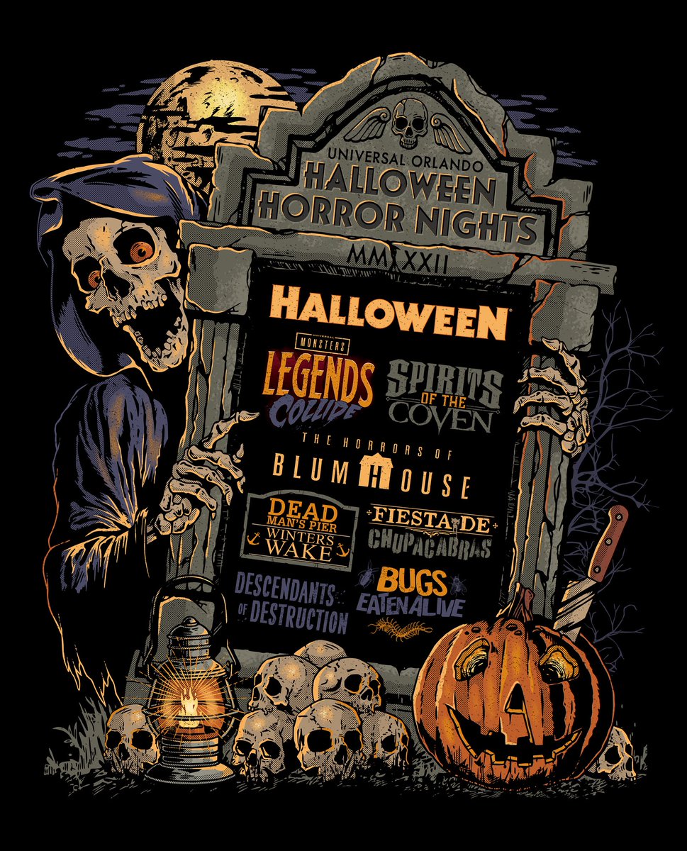 It’s officially Halloween Horror Nights week! 🎃 Here’s the “House Tee” I illustrated for Horror Nights in 2022. Still love whenever I see this one around the parks and at the event. See everyone in a few days! 👻