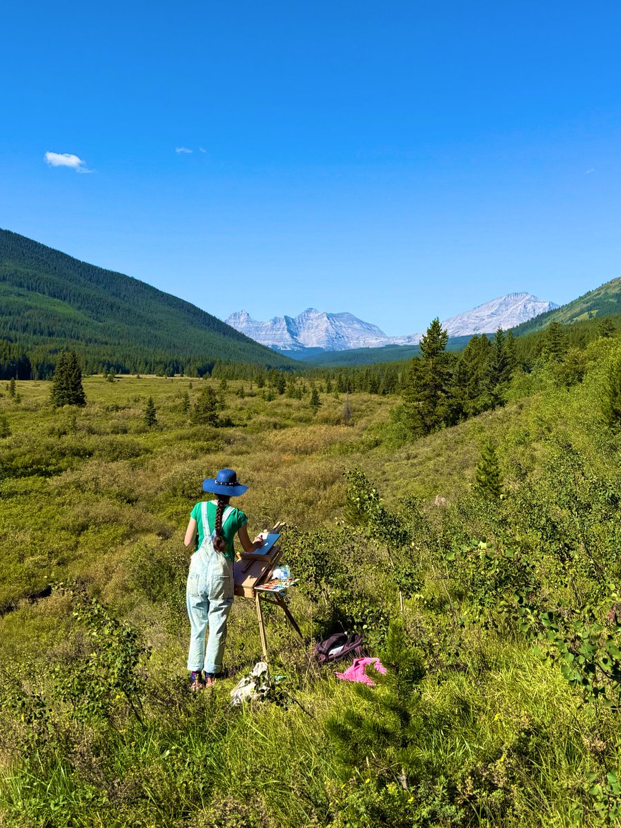 GM. Dive into art this week. 🎨🏔️

#kananaskis #pleinair <a href="/cyberdoodles/">Christine de Goede</a>