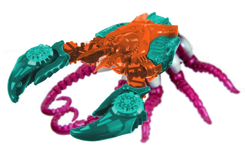 Since all the other recent updates to the decepticon pretenders have merged their core and shell altmodes together, I hope they do the same for an eventual Octopus 

And thus, I present my idea, the squid crab!