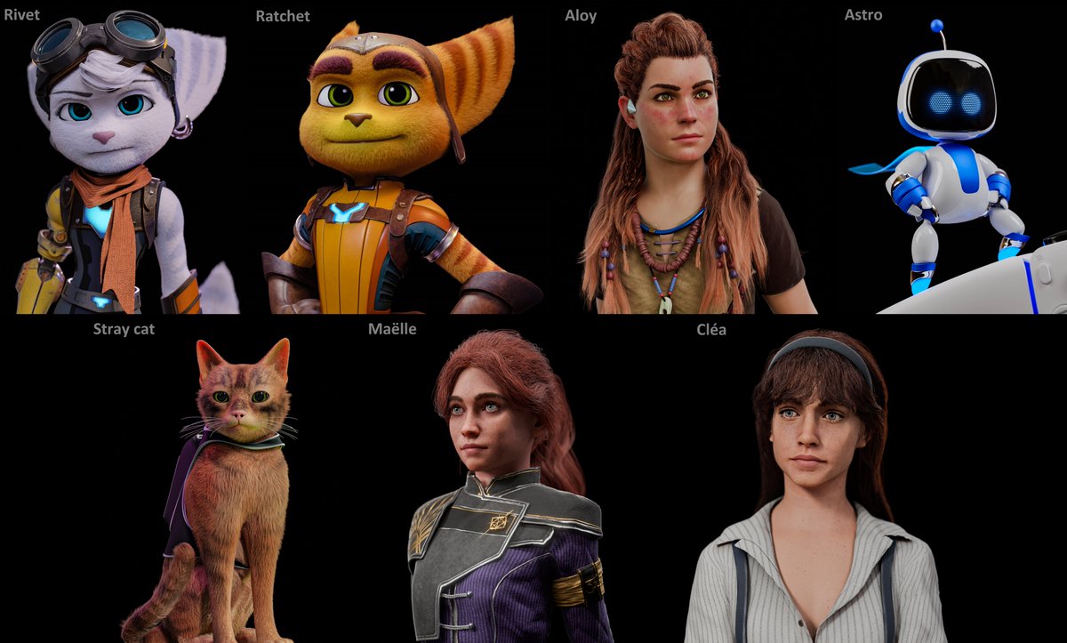 Every character I recreated from scratch in Blender over the years. Some of them are still in progress!

I only do it for fun and post WIPs almost every day.