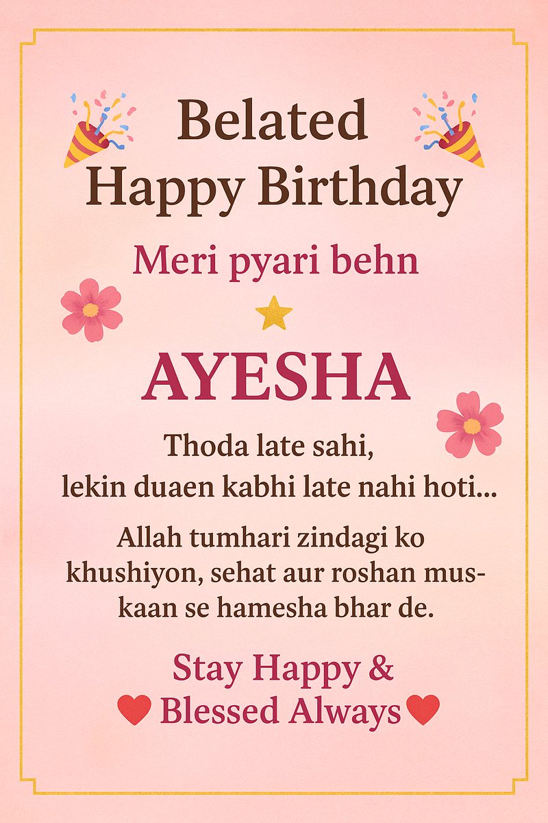 Sehzadi mazrat late wish krne k liye Allah apka naseeb Acha kre or hansti muskurati Raho hamesha sehzadi ❤️🎀
<a href="/itx_Ashy/">𝑨𝒔𝒉𝒊❦</a>