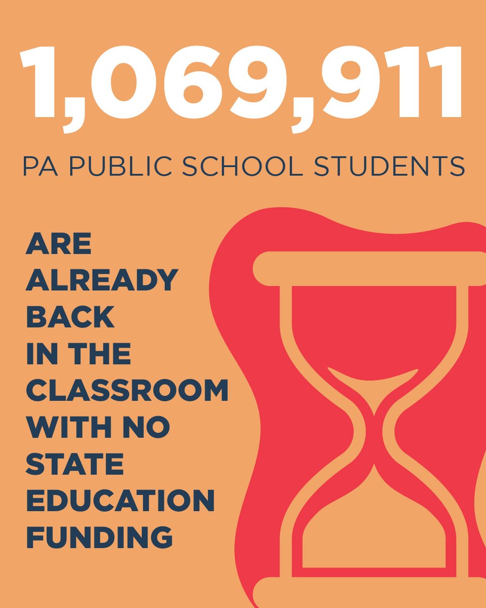 Over 1 million students are back in classrooms across PA in school districts that don't know how much or when they will receive funding from the state. The Senate GOP must return to Harrisburg and pass a budget that fulfills their promises to adequately fund our schools.