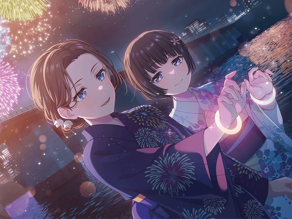 "Hearts in tune with the festival's beat" event translation     

By chance, LAYER ends up going to a fireworks festival with a rare group of people. Nervous about being around her seniors, Rinko notices her troubles and gives her a hand…

🔗bestdori.com/community/stor…