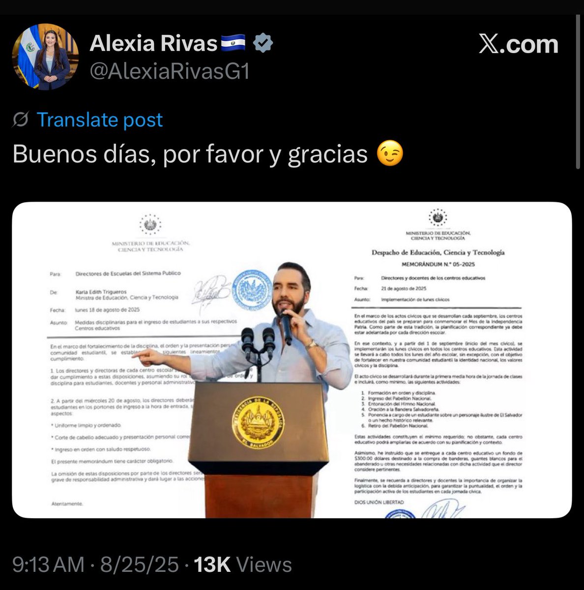 Chinita Lohan (@chinita_lohan) on Twitter photo Es increíble saber que la <a href="/BancadaCyan/">Bancada Cyan 🇸🇻</a>, hoy aprendieron a decir “buenos días, por favor y gracias” (<a href="/nayibbukele/">Nayib Bukele</a>, les enseñó🥴).
Gastamos MILLONES de DÓLARES para MANTENER a la <a href="/BancadaCyan/">Bancada Cyan 🇸🇻</a>, SÍ MILLONES ANUALMENTE.
Un país con:
POBREZA EXTREMA.
Con un Sistema de Salud Es increíble saber que la <a href="/BancadaCyan/">Bancada Cyan 🇸🇻</a>, hoy aprendieron a decir “buenos días, por favor y gracias” (<a href="/nayibbukele/">Nayib Bukele</a>, les enseñó🥴).
Gastamos MILLONES de DÓLARES para MANTENER a la <a href="/BancadaCyan/">Bancada Cyan 🇸🇻</a>, SÍ MILLONES ANUALMENTE.
Un país con:
POBREZA EXTREMA.
Con un Sistema de Salud