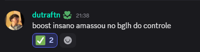 ZZZ Boost • Otimização (@zzzboost_) on Twitter photo ✅Mais um cliente satisfeito!!!
feedback do monstro <a href="/Dutraftn/">comet DUTRA</a> , deixamos imput lag zerado.
obrigado pela preferencia, principe!! ✅Mais um cliente satisfeito!!!
feedback do monstro <a href="/Dutraftn/">comet DUTRA</a> , deixamos imput lag zerado.
obrigado pela preferencia, principe!!