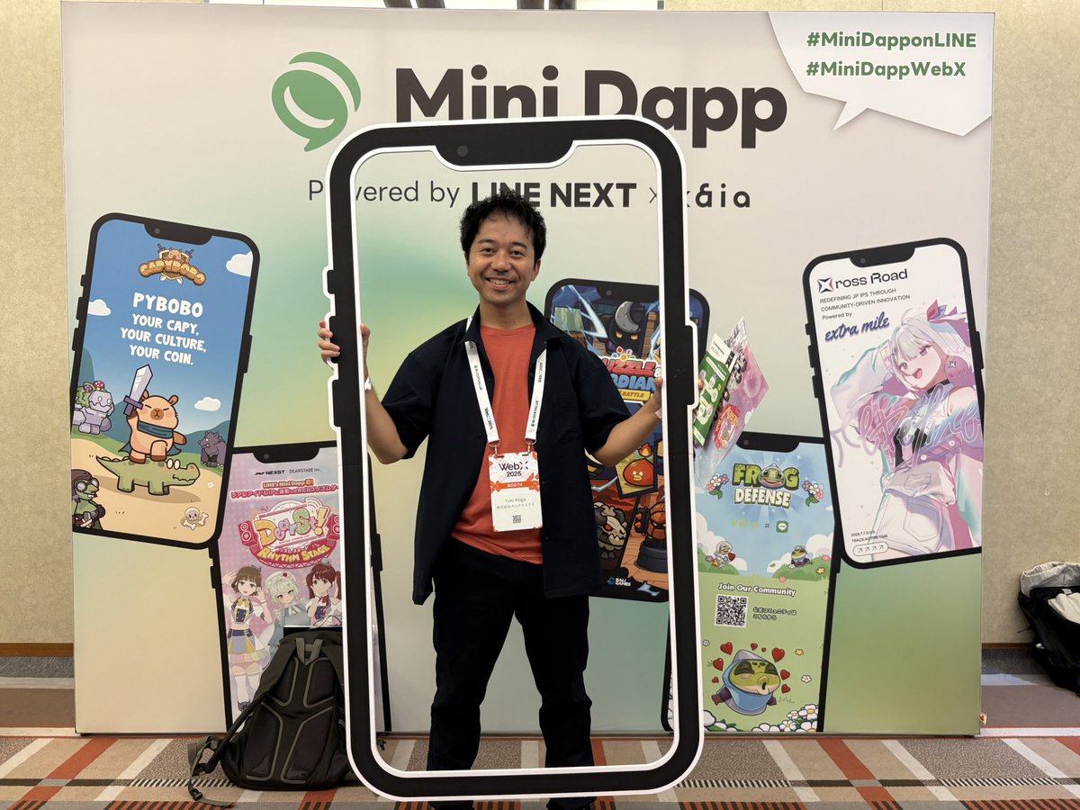 yuki_k_02's tweet photo. Line mini dappブース来ましたー📷
#MiniDappsonLINE #MiniDappWebX https://t.co/TQQRkoKfGu
