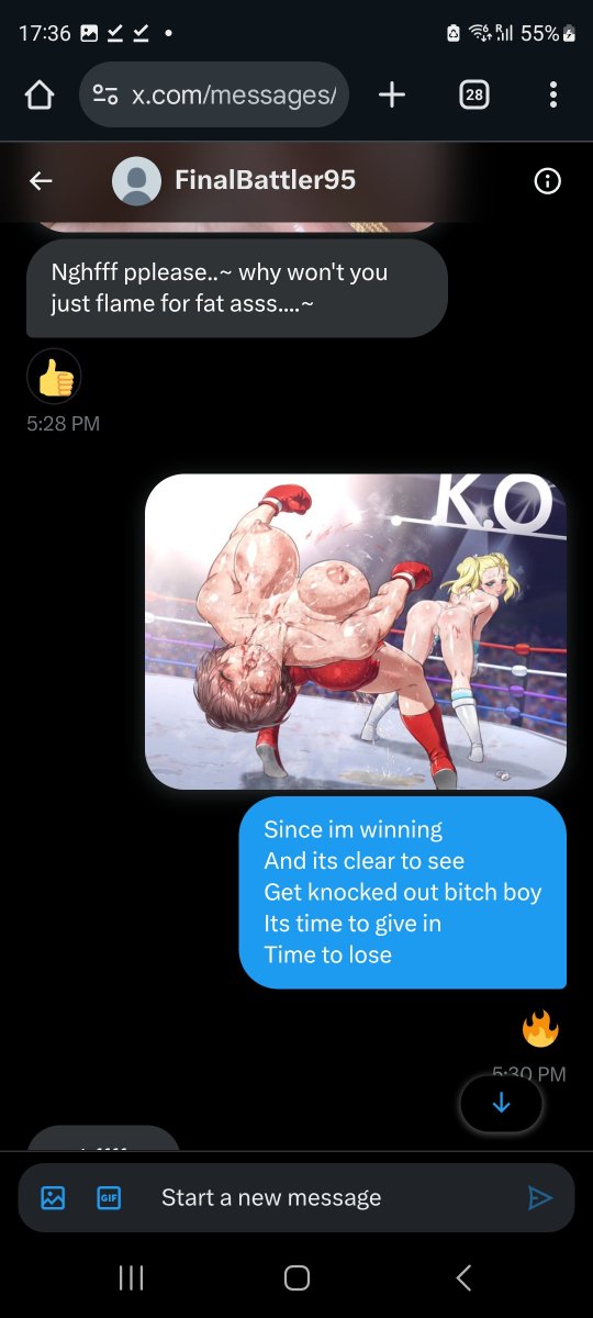 sarahs_slave12's tweet photo. This loser 
@FinalBattler95
Stepped up
Told me he was a fan
And got humbled
Whos next?
#wankbattle https://t.co/3k37oqN6mN