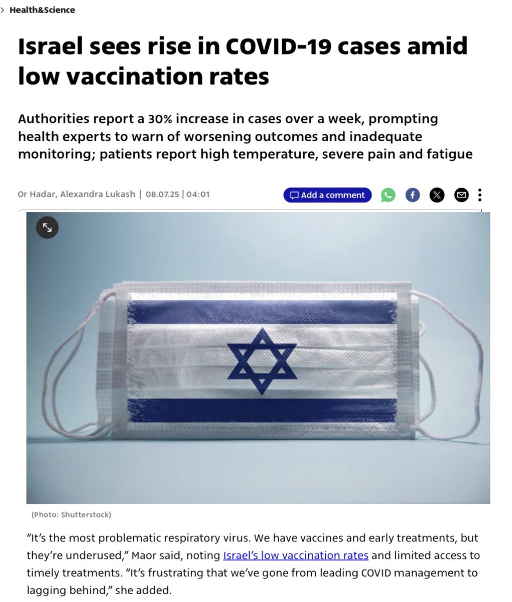 “I saw people with masks and thought, ‘Are they still scared of COVID?’ Now the joke’s on me.”

26 year old after her 6th infection ‘crushes’ her as Israel’s vaccination rate falls below 1%, among the lowest in the world and hospitalizations rise with 276 deaths the last 30 days.