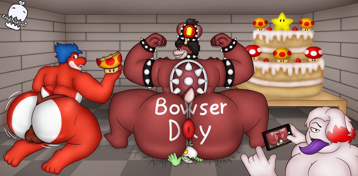 A drawing of Bowser Day a bit late but here it is >:3

Thanks for commissioning x3 <a href="/jerrysarao/">Jerry, gamer bowser, happy bowser day!! 🎉</a>