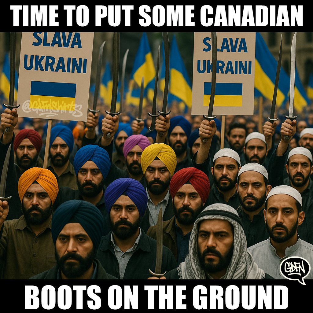 Carney is hinting at Canadian"boots on the ground" in ukraine, so here's a thought.

How about we send all of the "newcomer" muslims &amp; indians who are always so quick to tell us how they're just as Canadian as Heritage Canadians? 

We could rustle up a few million pretty quick.