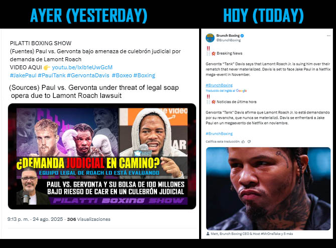 pilattiESPN's tweet photo. La demanda de Lamont Roach es un hecho, la duda era si efectivamente había contrato firmado por Davis para es revancha. Que Davis admita lo informado ayer, es que si había firmado para pelear de nuevo.
VIDEO DE AYER https://t.co/qNUPFfq65z
#TankRoach #PaulTank #boxing https://t.co/1AxethS2K7