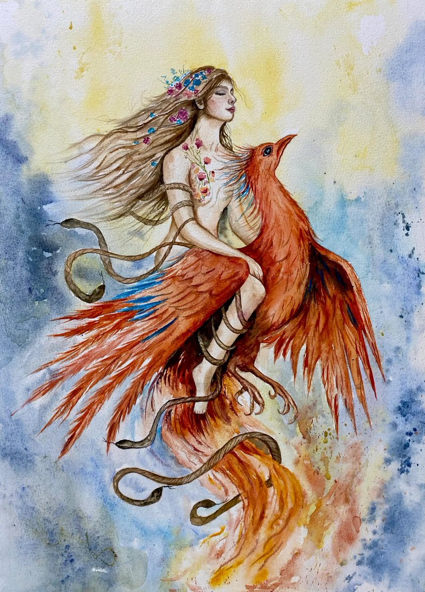 💧 my watercolor selection from #skurpyartcontest is physical art by Bahar Kasrood <a href="/BaharKasrood22/">Bahar🤍</a> 

i appreciate you for always being you and staying true to your art.  Giving you my 7 to your total score.  may you find success in your journey &amp; rise with the Phoenix ❤️‍🔥