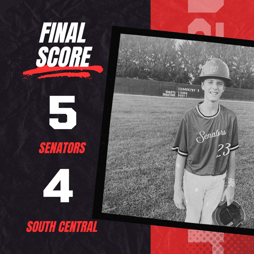 Washington Township MS defeats South Central 5-4

-James Martin “Hardhat Player of the Game”: 1-3, 2B, 3 RBI
-Eli Hayden: 4 IP, 1 H, 0 ER, 1 K, 1 BB; 1-2, 2B, 1 BB
-Bing Schragal: 2 IP, 3 H, 2 ER, 1 K, 0 BB; 1-3, 1 RBI (Game Winning)
-Adam Russell: 2-3