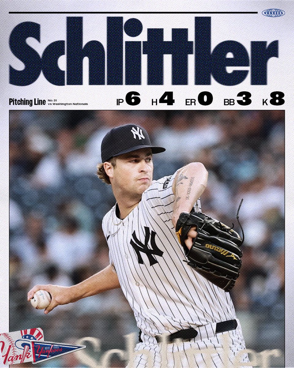 Yankees's tweet image. 6 Scoreless for Schlittler ⛽️

#RepBX