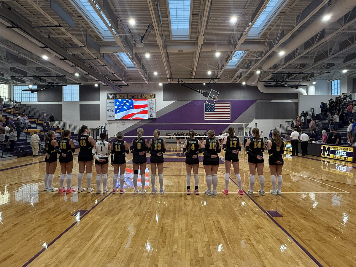 SagesAthletics's tweet image. Final! The @SAGESvb open the season with a sweep, defeating Argenta-Oreana in straight sets: 25-17, 25-22. 🏐 The Sages (1-0) hit the road tomorrow night at Heyworth. #GoSages