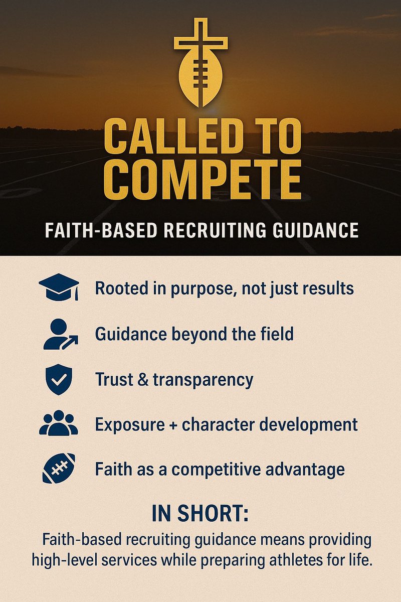 CalledToCompFB's tweet image. Welcome to Called to Compete! ✝️🏈
I’m excited to bring my experience in football recruiting from Kansas, Tennessee State, and Austin Peay into a faith-driven mission to guide athletes and families through the recruiting journey.