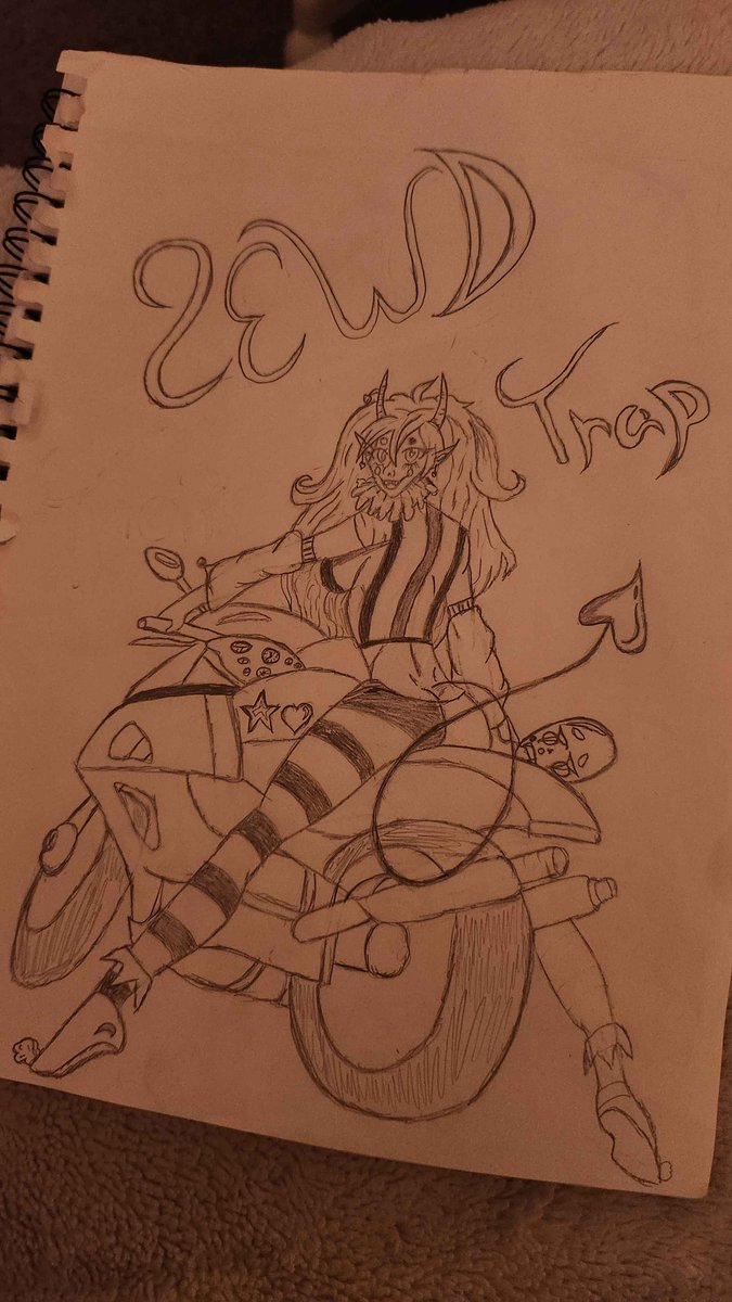 SillyLilyVT's tweet photo. OKAY LISTEN 😤 I started this sketch for @LewdsBakas  like a YEAR ago and just finally had the means to finish it digitally 😭
Didn’t make it ‘cause she asked, just pure gremlin brain deciding biker chaos was needed 🏍️💜
She loves it and I’m thriving ✨
#ArtDrop #ShapeshifterLily https://t.co/jYdGBLMImd