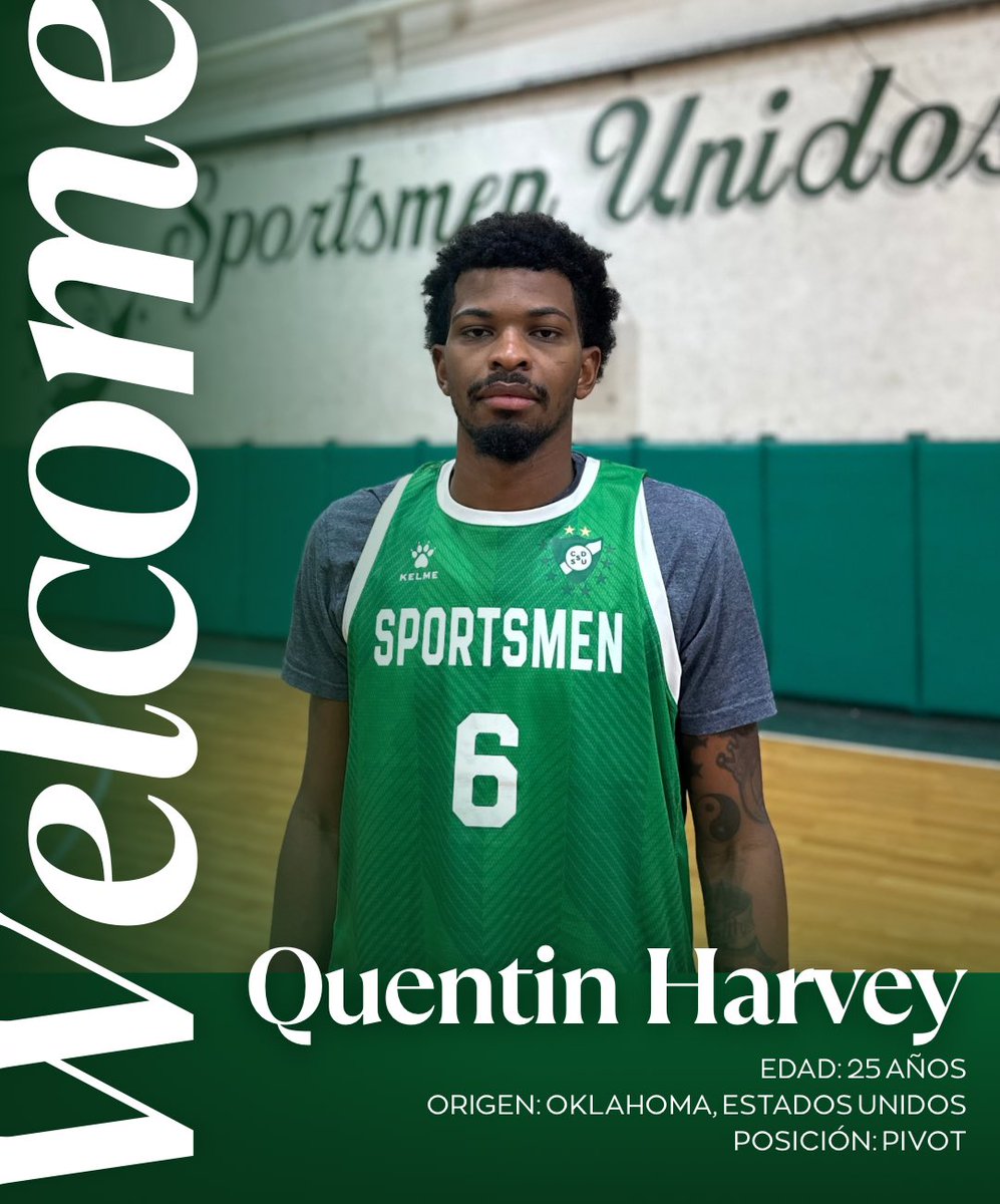 ✅ Refuerzo desde Oklahoma 🇺🇸

🆕 Quentin Harvey, pivot de 25 años, se suma al equipo de Cristian Le Bihan. 

𝑩𝒆𝒔𝒕 𝒐𝒇 𝒍𝒖𝒄𝒌 𝒇𝒐𝒓 𝒚𝒐𝒖 💪🏼

#VamosVerde 🇳🇬