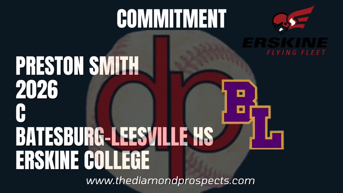 On Monday, 2026 C Preston Smith of Batesburg-Leesville HS made a commitment to play college baseball at Erskine College.