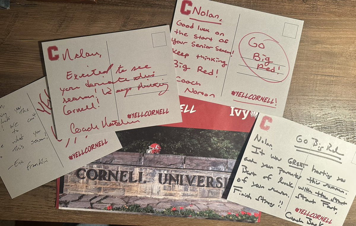 Nolan Ogburn (@nolan_ogburn) on Twitter photo Thanks for the all the continued support <a href="/BigRed_Football/">Cornell Football</a>! Cornell is a special place. #YellCornell
<a href="/JaredBackus1/">Jared Backus</a>
<a href="/CoachEFranklin/">Eric Franklin</a>
<a href="/CoachNort73/">Colin Norton</a>
<a href="/Coach_Hatcher20/">Mike Hatcher</a>
<a href="/BigRed_Football/">Cornell Football</a>
<a href="/Cornell/">Cornell University</a> Thanks for the all the continued support <a href="/BigRed_Football/">Cornell Football</a>! Cornell is a special place. #YellCornell
<a href="/JaredBackus1/">Jared Backus</a>
<a href="/CoachEFranklin/">Eric Franklin</a>
<a href="/CoachNort73/">Colin Norton</a>
<a href="/Coach_Hatcher20/">Mike Hatcher</a>
<a href="/BigRed_Football/">Cornell Football</a>
<a href="/Cornell/">Cornell University</a>