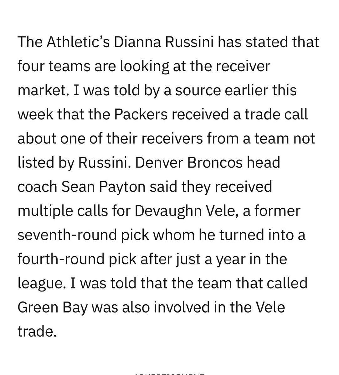 Jacob Morley (@jacobmorley) on Twitter photo Interesting
Rodgers Screenshot from <a href="/BillHuberNFL/">Bill Huber</a> ‘s latest at SI
<a href="/JuMosq/">Justis Mosqueda</a> with the scoop over at APC Interesting
Rodgers Screenshot from <a href="/BillHuberNFL/">Bill Huber</a> ‘s latest at SI
<a href="/JuMosq/">Justis Mosqueda</a> with the scoop over at APC