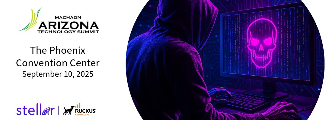 StellarTechInc's tweet image. AZ Tech Summit is a next week!  Come see Wayne Johnson on Main Stage at 9am  with his terrifying live hack demo ! After, visit us and @ruckusnetworks
in booth 600. Register now for FREE with code ATS25Stellar: bit.ly/4oNDCtf 
#ATS25 #RuckusNetworks