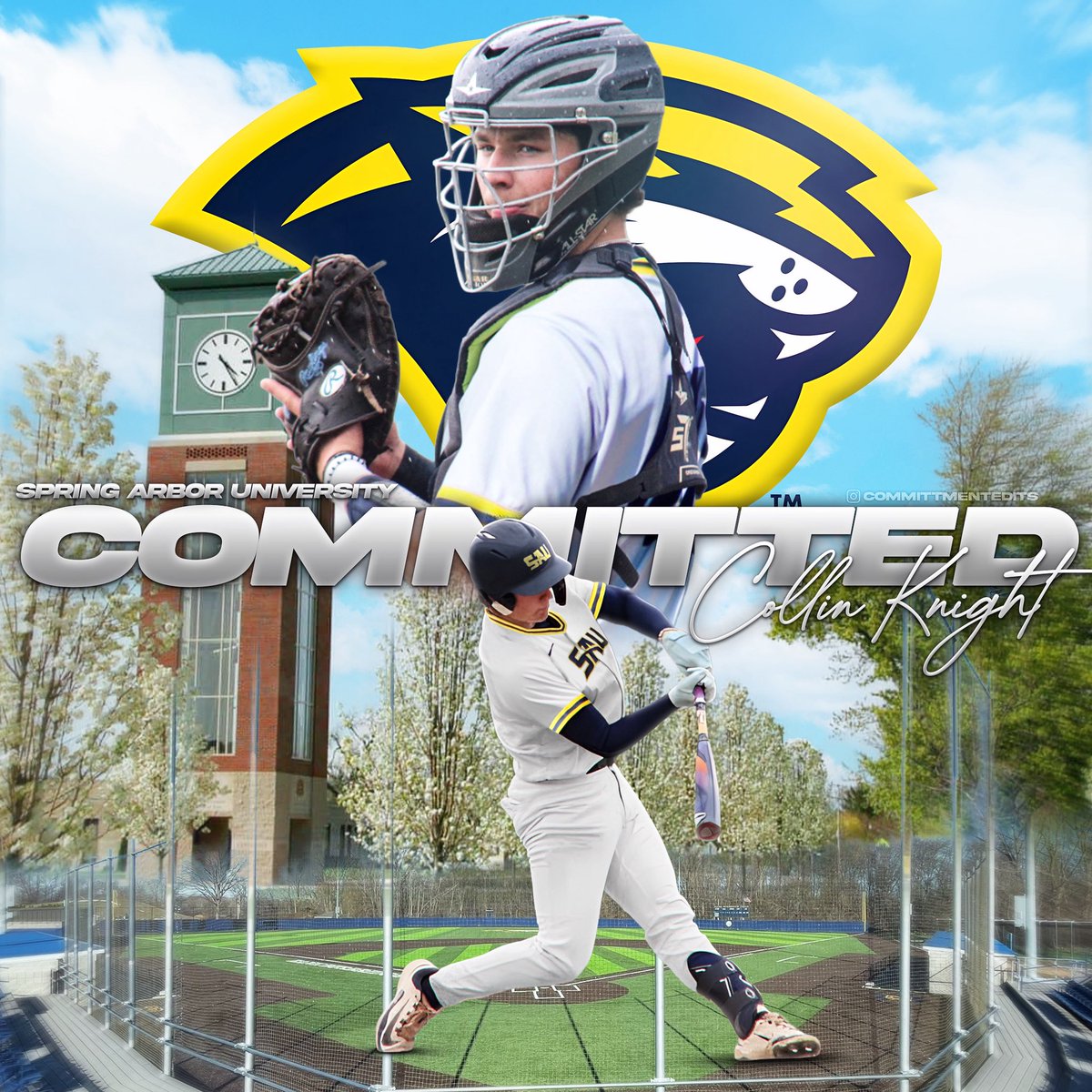 I am beyond blessed to announce my commitment to Spring Arbor University. Ready for the next four years! Let’s go Cougars #rollcougs