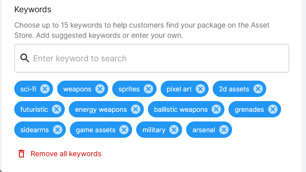 ReactorcoreDev's tweet photo. Unity developers: Auto-paste keyword sets to speed up Asset Store listings

https://t.co/vZ17gm3qm1

#unityDev #gamedev #productivityTool #assetStore #automation https://t.co/8ISYCpUaj1