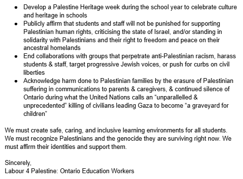 L4POntEdWorkers's tweet photo. Dear @PaulCalandra @DavidPiccini,

Please receive our letter re: ignoring racist advocacy &amp; creating safe, caring, &amp; inclusive schools for all, including Palestinians.

We emailed, mailed, &amp; tagged you.

We know you like to ignore us.

Sincerely,
#onted Public Education Workers https://t.co/cmn7rQLSTg