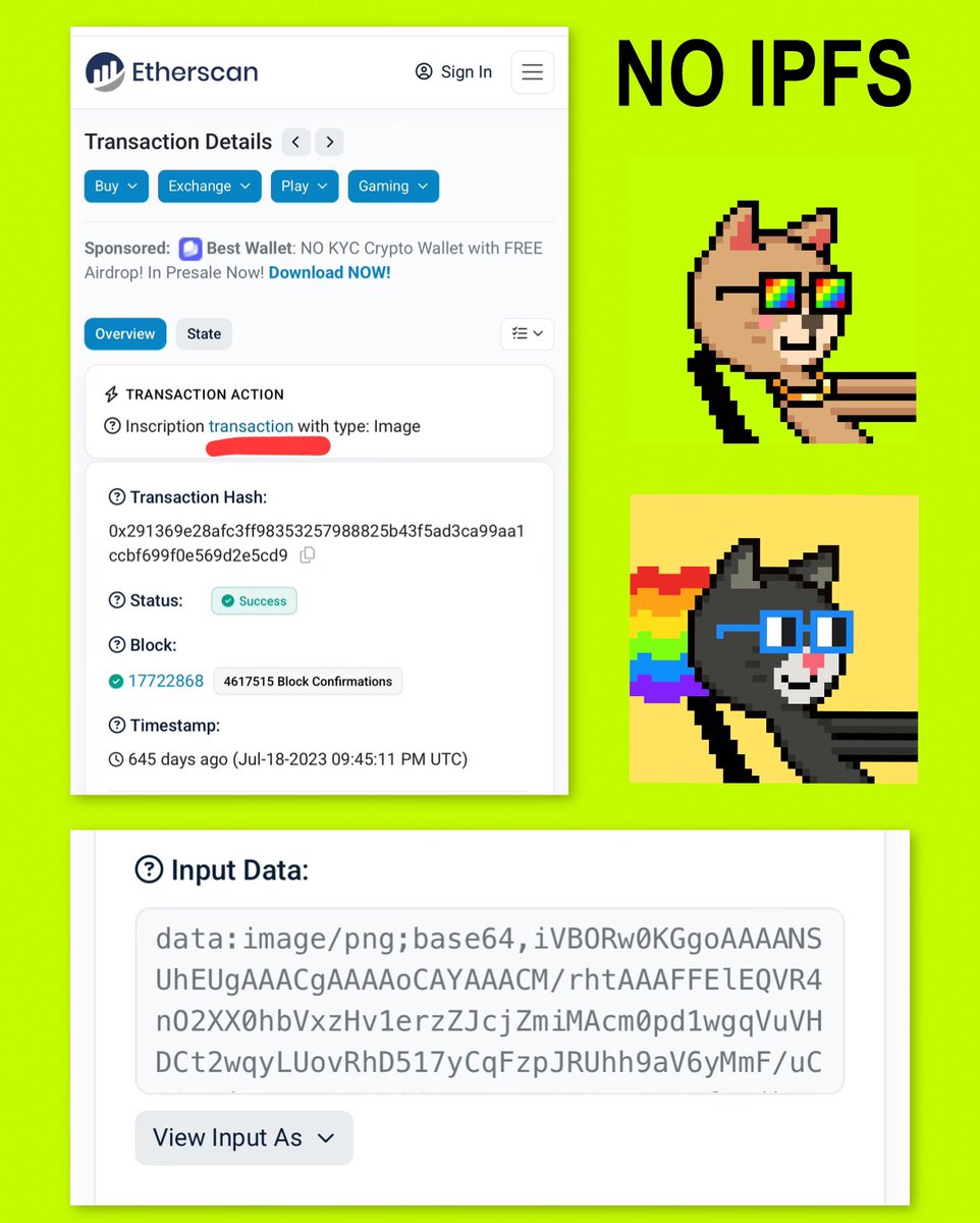 aft3rpartyeth_'s tweet image. love the fact you guys state when something is an inscription 🤌🏽
Would love to see the image populate on etherscan 👀 would be easy for yall to make it happen it’s just base64