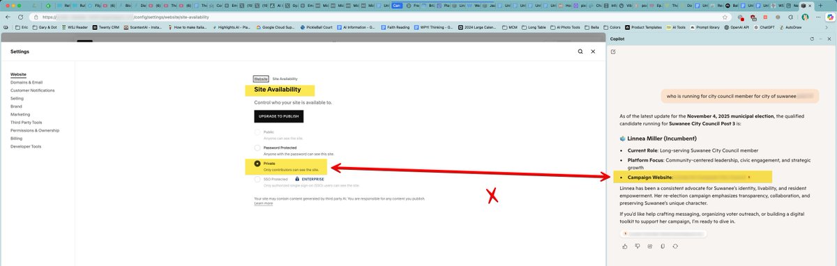 gamillerteam's tweet photo. Hi @SquarespaceHelp. I just realized that you're sharing my unpublished site with OpenAI for indexing. It's private because I'm not ready to share... Can you please look into this? https://t.co/L3hgSbYO6j