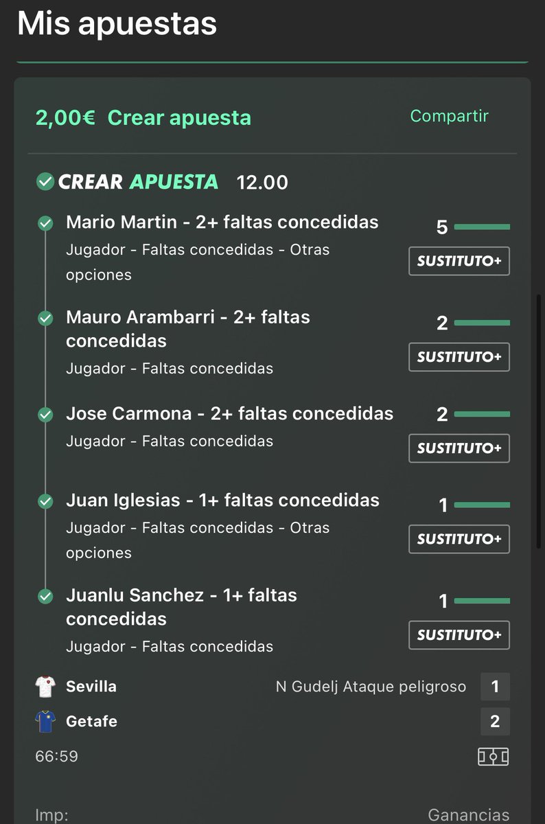 oy se ceno bien en casa!!! kuota 3.40✅, kuota 4✅ y kuota 12✅. BUEN DIA.