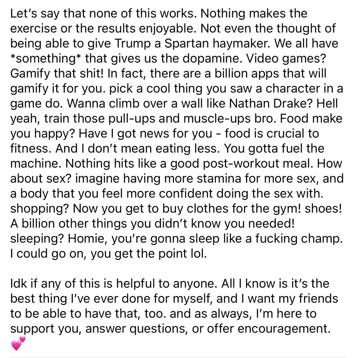 I posted this on Facebook but I feel like people over here maybe need to hear it too. 💕