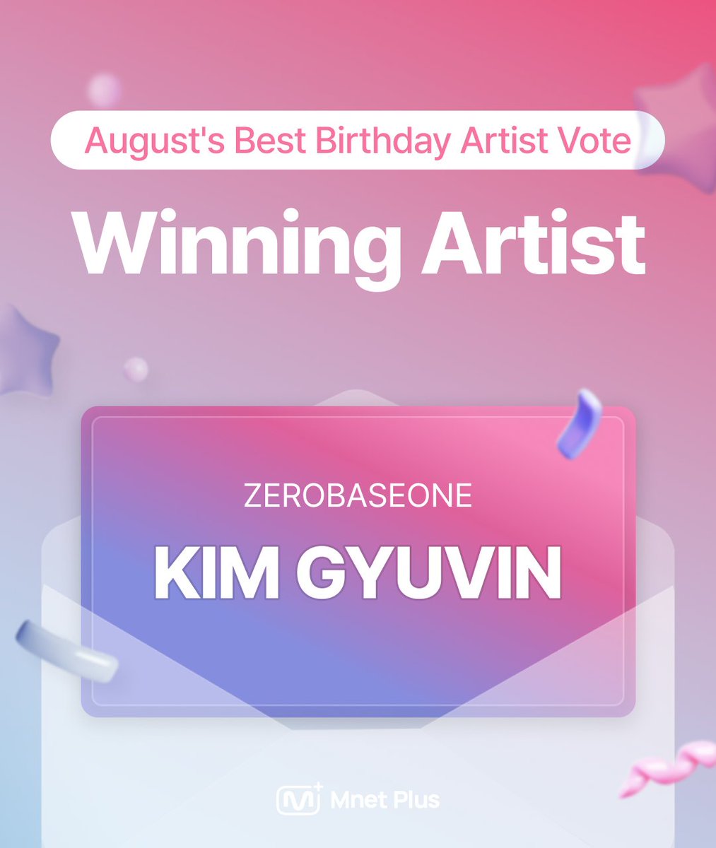 [𝐄𝐕𝐄𝐍𝐓] 8월 최고의 생일 아티스트 발표

8월 최고의 생일 주인공
#ZEROBASEONE #김규빈 축하드립니다!
𝐌𝐧𝐞𝐭 𝐏𝐥𝐮𝐬 에서 ❛Mnet TV광고❜를 선물해드릴게요!🥳🎉

✔광고 일정 및 소재 보러가기
mnetplus.onelink.me/TRa8/totapj34

==
[𝐄𝐕𝐄𝐍𝐓] August’s Best Birthday Artist Announcement