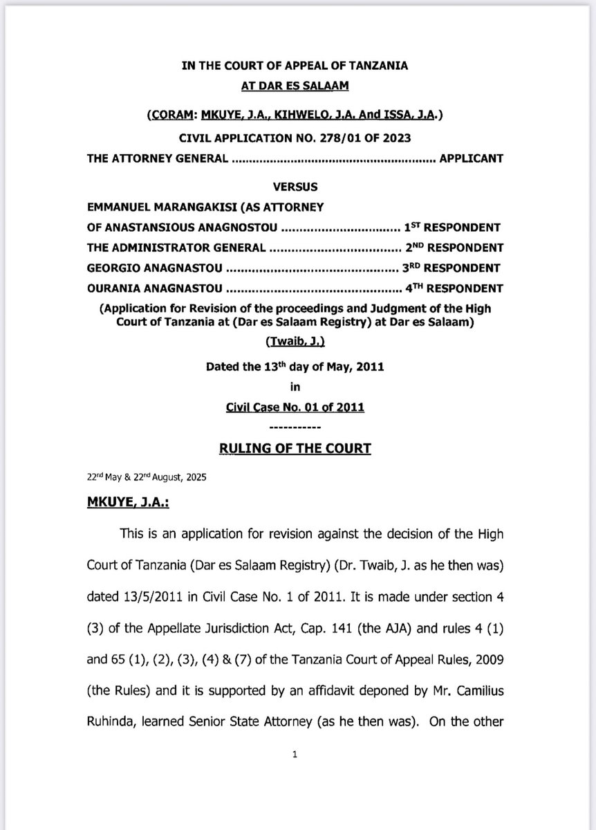 Liberatus80's tweet photo. FYI: Diaspora, many believed the 2011 court ruling allowed you to inherit land from your parents. However, on Friday, August 22, 2025, the Court of Appeal ruled otherwise: non-citizens cannot inherit land from their parents. Upon their passing, the land must be sold.

In short, non-citizen land inheritance in Tanzania is no longer in doubt — it’s generally prohibited, except through the investment route.

 #UraiaPacha #HakiYaKuzaliwa #DualCitizenship
