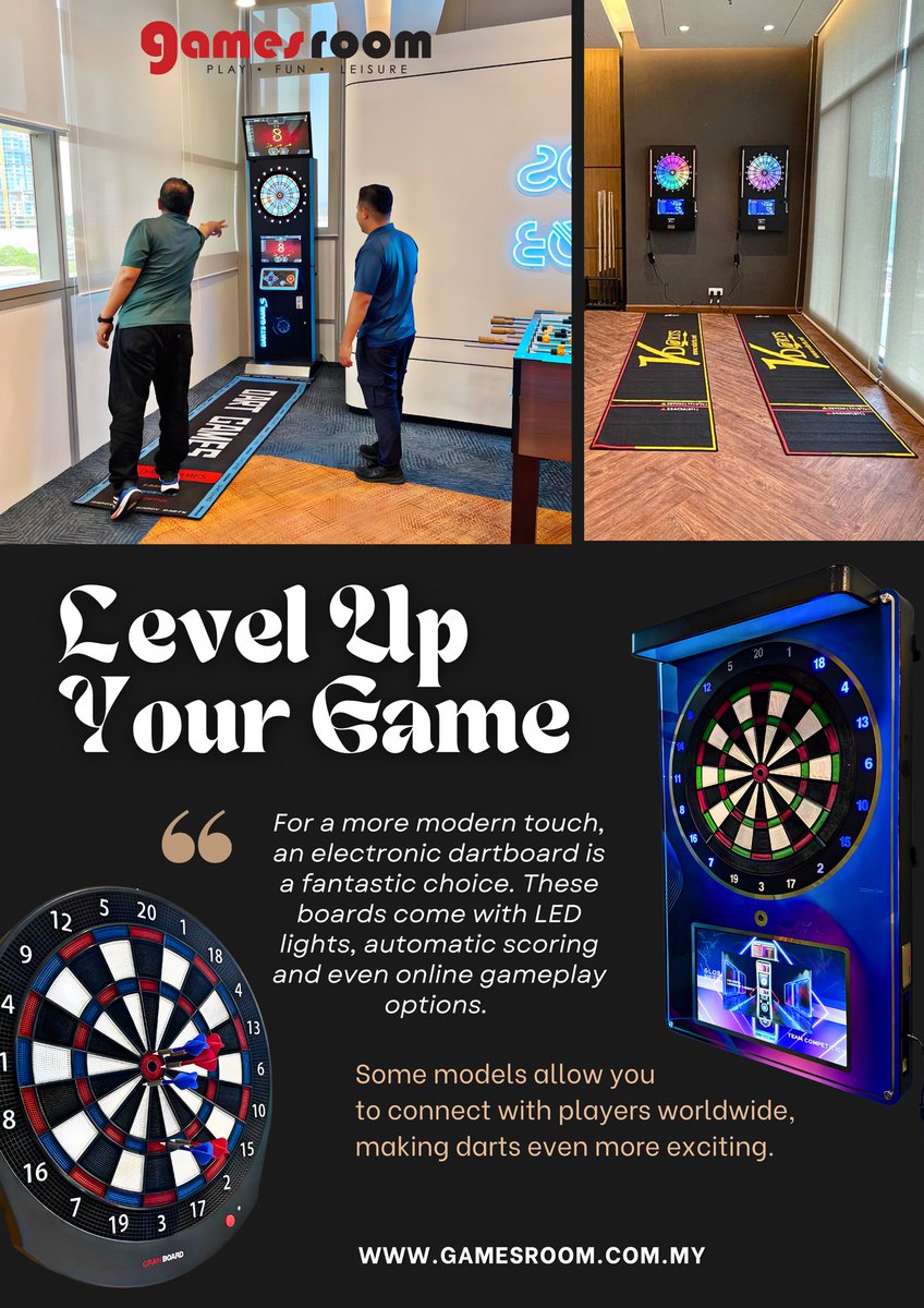 GamesRoomStore's tweet image. Get ready to transform your game night! ⁣Our latest blog post is all about the ultimate electronic dartboard experience. Read the full story and level up your game room!

gamesroom.com.my/electronic-dar…
⁣
#Dartboard #gamesroom #electronicdartboard #dart #bullseye #darts #indoorgames