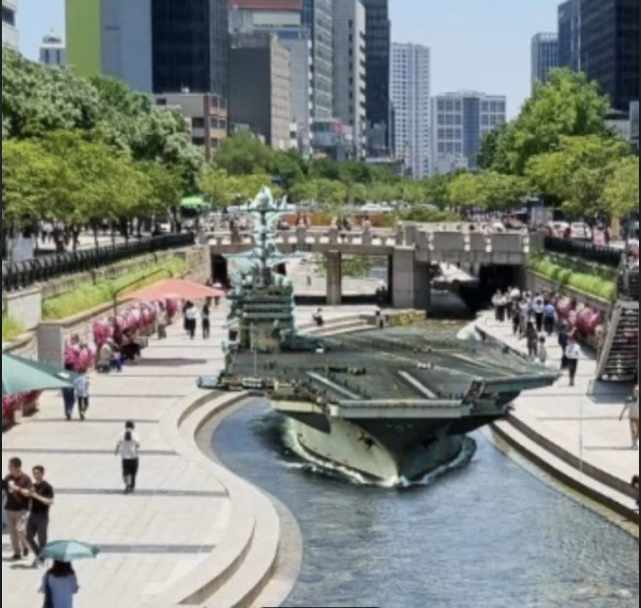 윤석열 구하러 미항모가 급파되어 청계천에 도착했답니다.