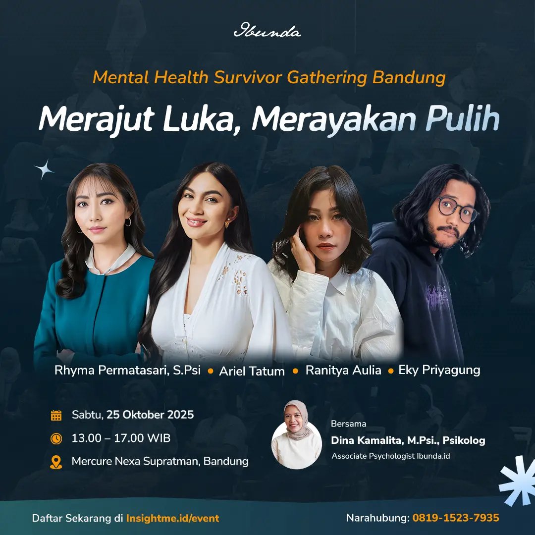 🌥️Hi Warga Bandung dan Sekitarnya 

Dapatkan harga pre-sale Rp149.000 sebelum kehabisan.  Daftar di sini: insightme.id/event/mental-h… 

⚠️1 September berlaku harga normal ya