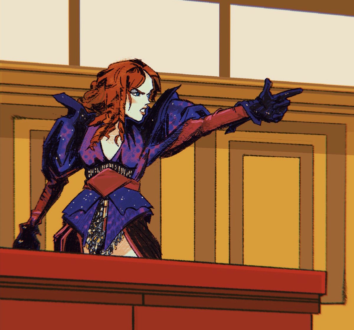 I drew Chappell Roan in Ace Attorney