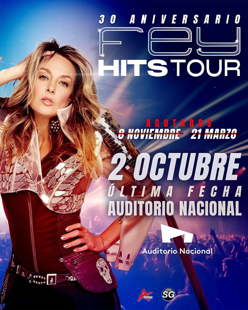 officialfey's tweet photo. Sigamos festejando 30 años de música !!! Nos vemos este 2 de Octubre en #feyhitstour @AuditorioMx  💙 Que siga la fiesta !!! 🎤💫🎵 Compra de boletos en: https://t.co/K07hI1gmRk @Ticketmaster_Me @sgProduccionmx https://t.co/XJXUHubZHA