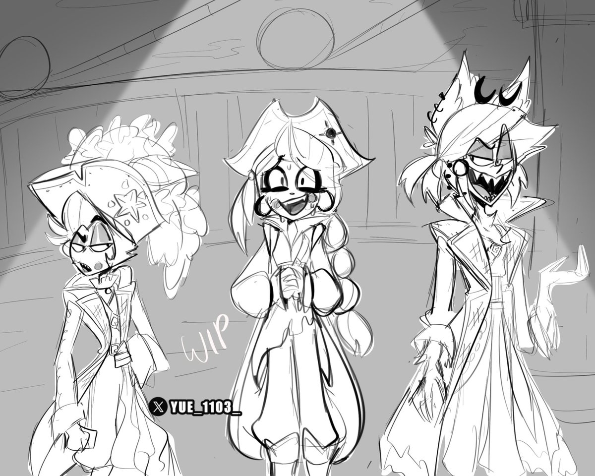 Hazbin Hotel Pirate 🏴‍☠️✨ 
Do you remember when Alastor &amp; Lucifer met?
Let’s make it Pirate!

#hazbinhotel #charlie #radioapple based on helluva boss merch