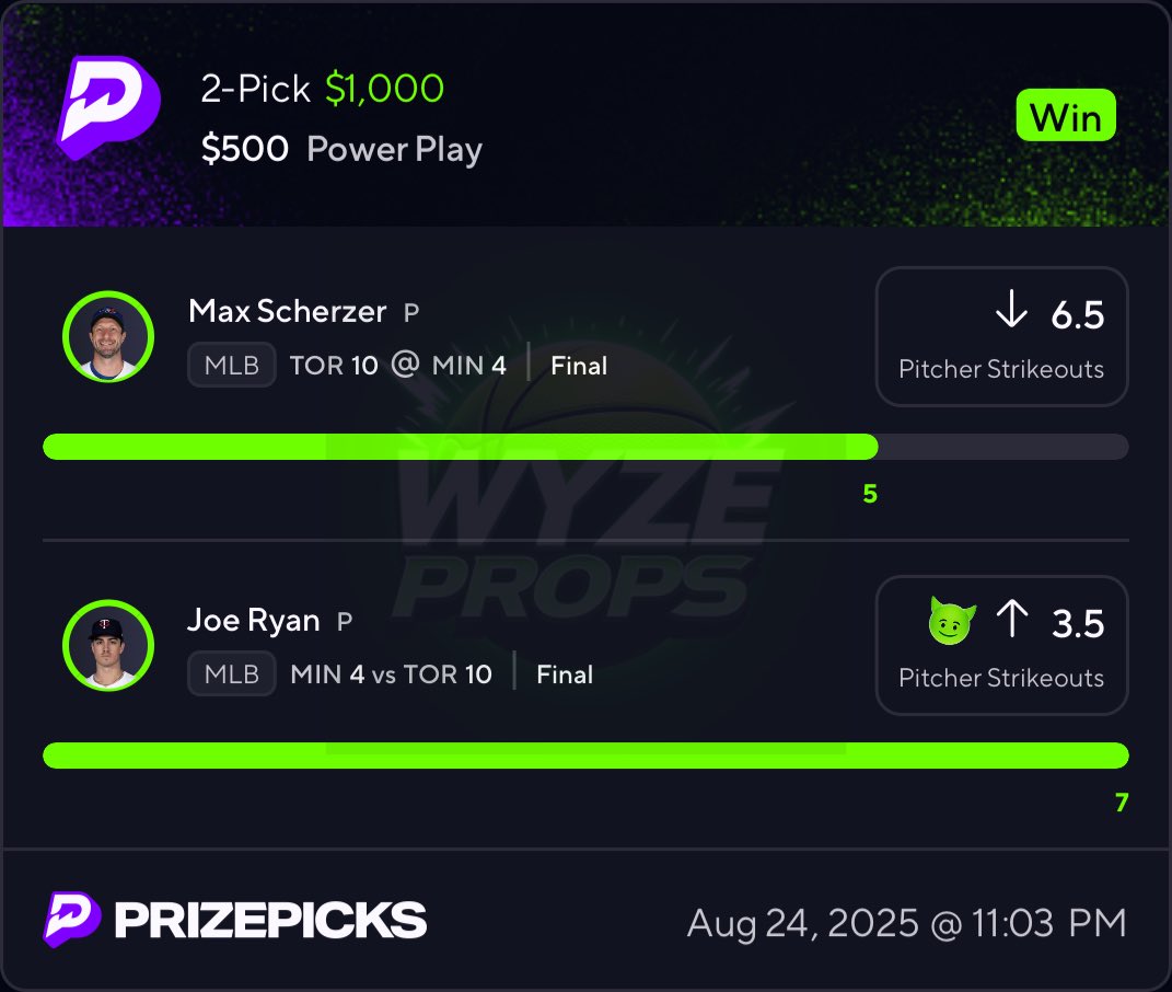 OMFGGG ✅ I GOT $500 FOR A RANDOM FOLLOWER WHO LIKES/RT’s RN 👇 

BANGGG🧑‍🔬 CASH THE $1,000 MLB ⚾️ 2-MAN NUKE ☢️✅

POSTED IN DUBCLUB 📲 💰

#PrizePicks | #DFS | #MLB