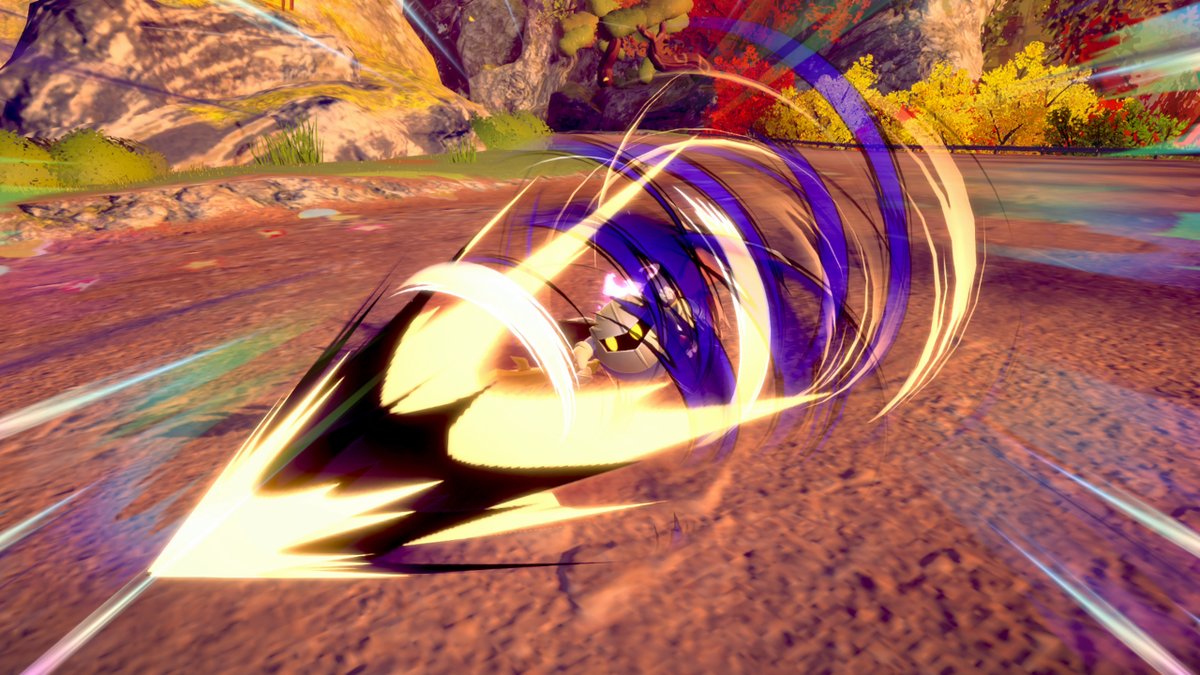 With his Night Wing Special, Meta Knight can dismount his machine and glide gracefully on his wings. He can use a Quick Spin to do a Drill Rush too! #KirbyAirRiders