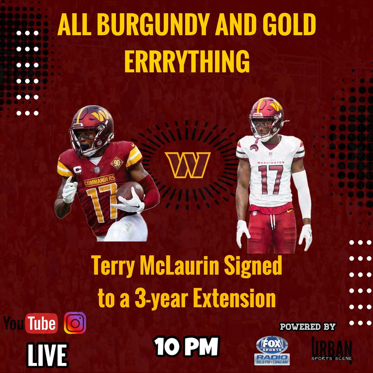 Abg_errrything (@abg_errrything) on Twitter photo WE’RE LIVE! <a href="/RealGlenThomas/">Glenwood Thomas</a> <a href="/temptherat/">George Templeton --- @vcuramsrewind</a> and <a href="/Wole_USS/">Wole</a> are talking about Terry McLaurin signing his 3-yr extension. Watch Wole, here LIVE on YouTube doing his victory lap: youtube.com/live/zYlgRR9y9…. Subscribe on YouTube too #Raisehail WE’RE LIVE! <a href="/RealGlenThomas/">Glenwood Thomas</a> <a href="/temptherat/">George Templeton --- @vcuramsrewind</a> and <a href="/Wole_USS/">Wole</a> are talking about Terry McLaurin signing his 3-yr extension. Watch Wole, here LIVE on YouTube doing his victory lap: youtube.com/live/zYlgRR9y9…. Subscribe on YouTube too #Raisehail