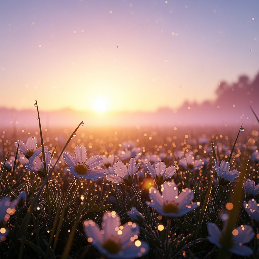 MyCalmHorizons's tweet photo. Sunrise whispers through dew-kissed daisies, painting the dawn in golden magic. 🌅✨ #NatureVibes https://t.co/OHH9HxWiww