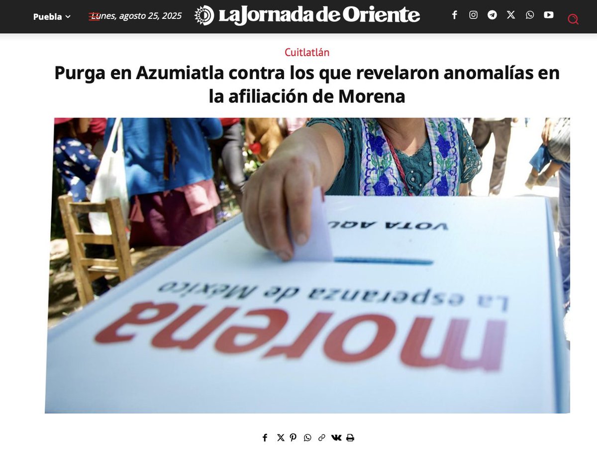 Carlos Torres (@carlostorresf_) on Twitter photo 😳 Ahora la 4T va contra quien reveló la afiliación a Morena a cambio de permitir invasiones en el <a href="/PueblaAyto/">Ayuntamiento de Puebla</a>.
Tras de que la <a href="/JornadaOriente/">La Jornada Oriente</a> revelara que funcionarios federales y municipales de la 4T utilizaran a paracaidistas para darles cartas de residencia a cambio de 😳 Ahora la 4T va contra quien reveló la afiliación a Morena a cambio de permitir invasiones en el <a href="/PueblaAyto/">Ayuntamiento de Puebla</a>.
Tras de que la <a href="/JornadaOriente/">La Jornada Oriente</a> revelara que funcionarios federales y municipales de la 4T utilizaran a paracaidistas para darles cartas de residencia a cambio de