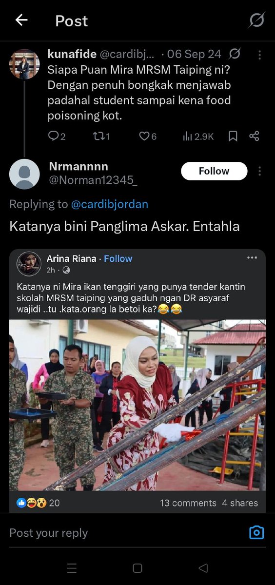 13Mr_Mayhem's tweet image. Example. Taste in women pun teruk tapi expected into defend negara, jaga kebajikan anggota bawahan dan support panglima atasan yang tengah try improve organization tentera. Typical toxic mid level management, cuma bezanya yang mid level management ni pakai baju celoreng