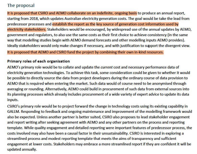 This indefinite collaboration, funded from their 'in-kind resources' (ie not a commercial contract) was meant to:

"establish the report as the key source of generation cost information used by electricity stakeholders."

Now they want to max-out commercial benefit?? 🤨 5/