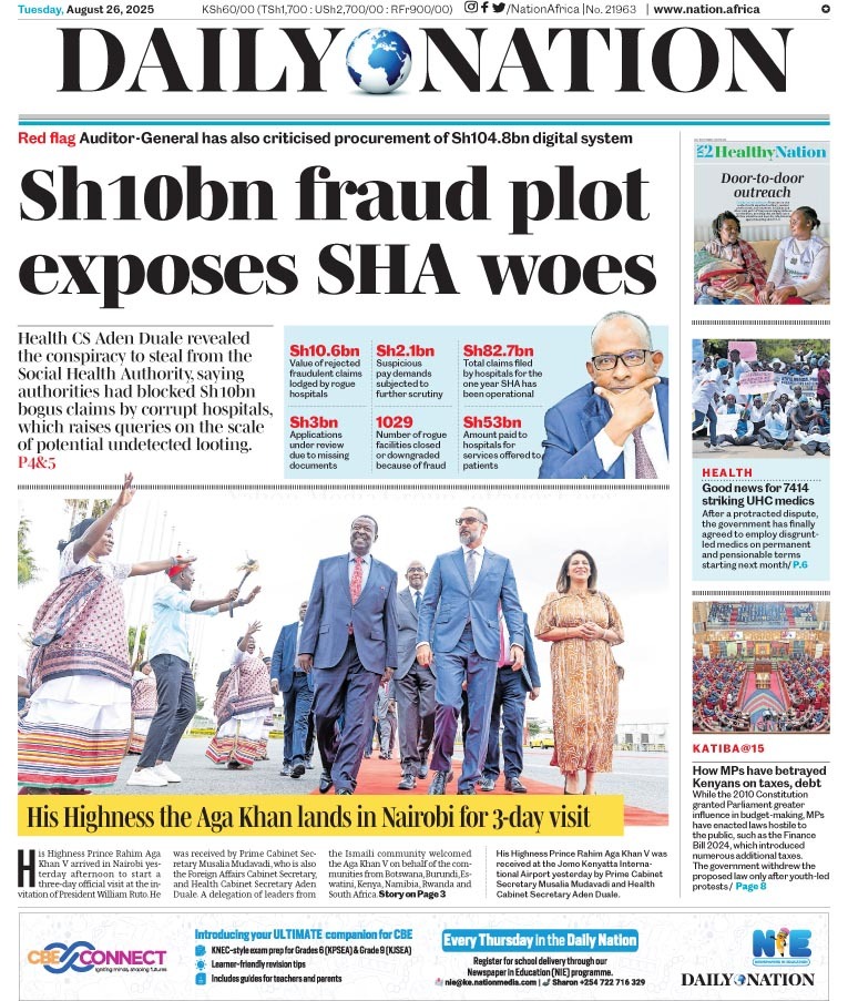 Sh10bn fraud plot exposes SHA woes 

Read epaper here: epaper.nation.africa/product/daily-…